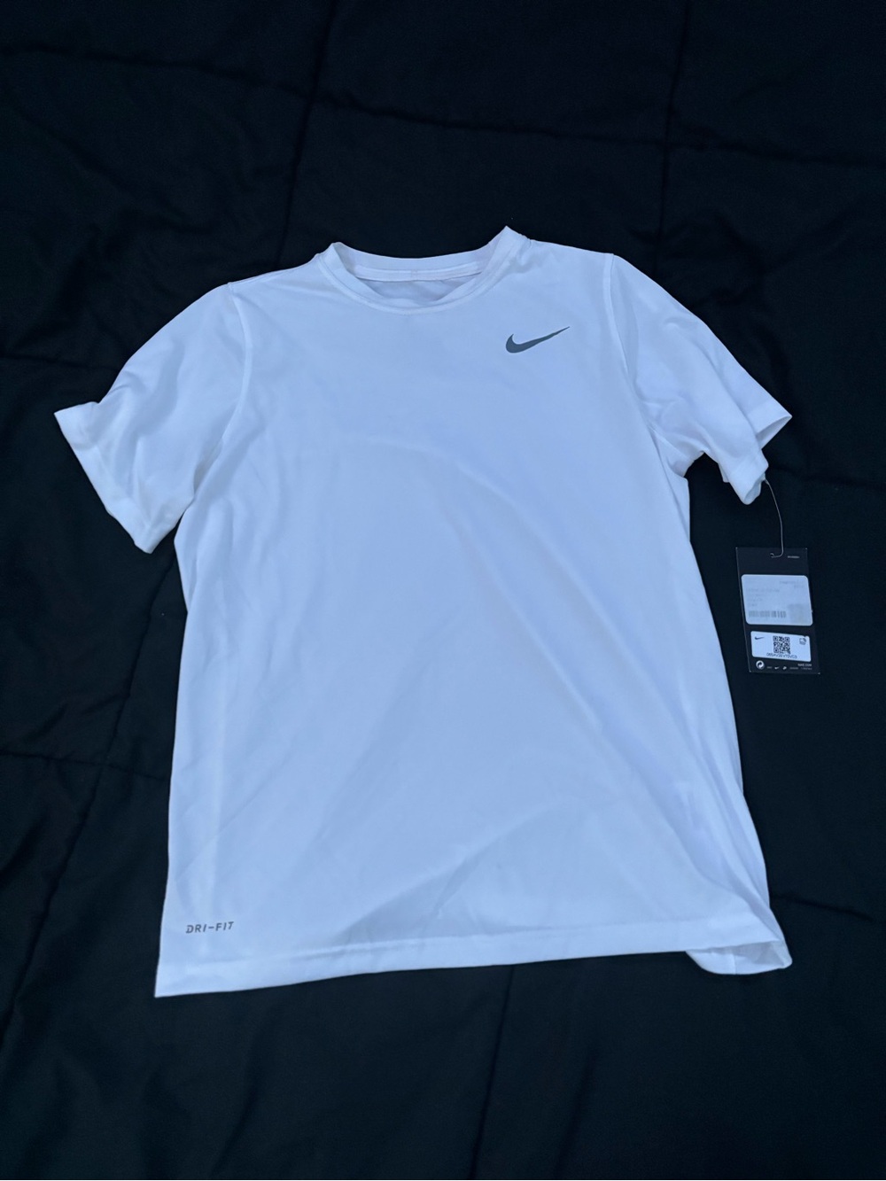 Nike boys White Dri-FIT Crew Neck Performance T-Shirt
